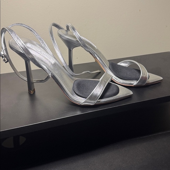 Tony Bianco Silver Nappa Metallic Heels - Picture 10 of 16